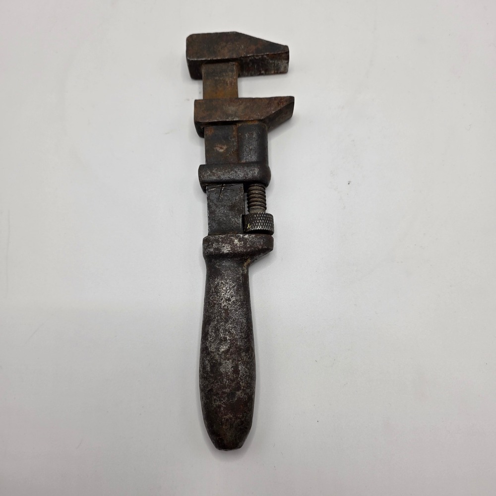 Vintage Adjustable Monkey Wrench Forged Iron Primitive‎ Tool Rust Patina USA